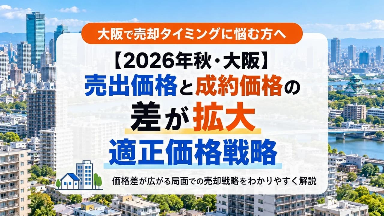 【2026年秋・大阪】売出価格と成約価格の差が拡大|適正価格戦略