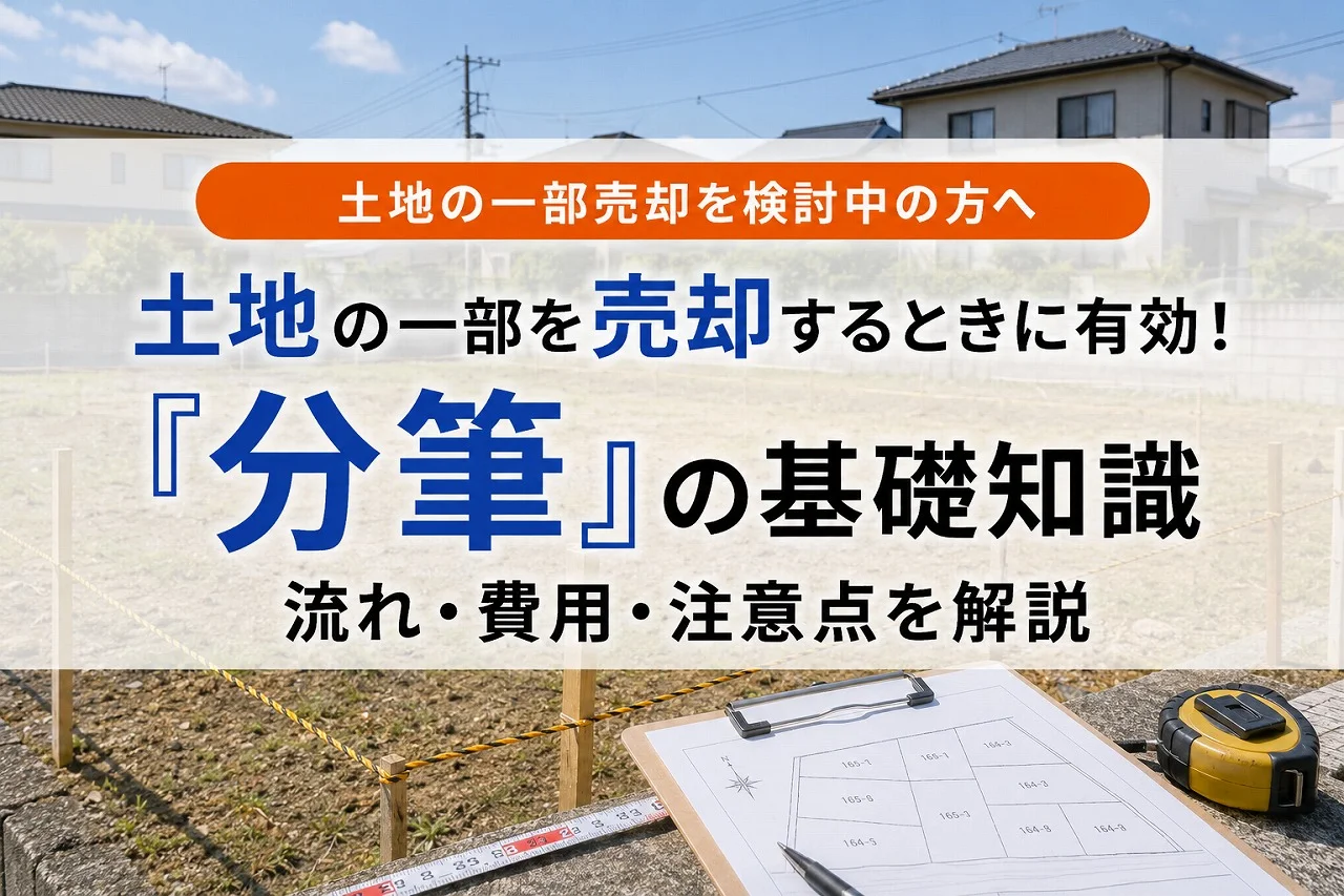土地の一部を不動産売却するときに有効!「分筆」の基礎知識を解説