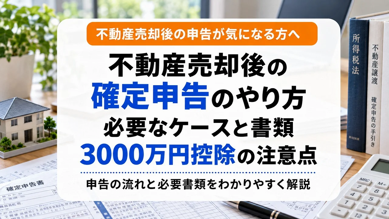 不動産売却後の確定申告のやり方|必要なケースと書類・3000万円控除の注意点