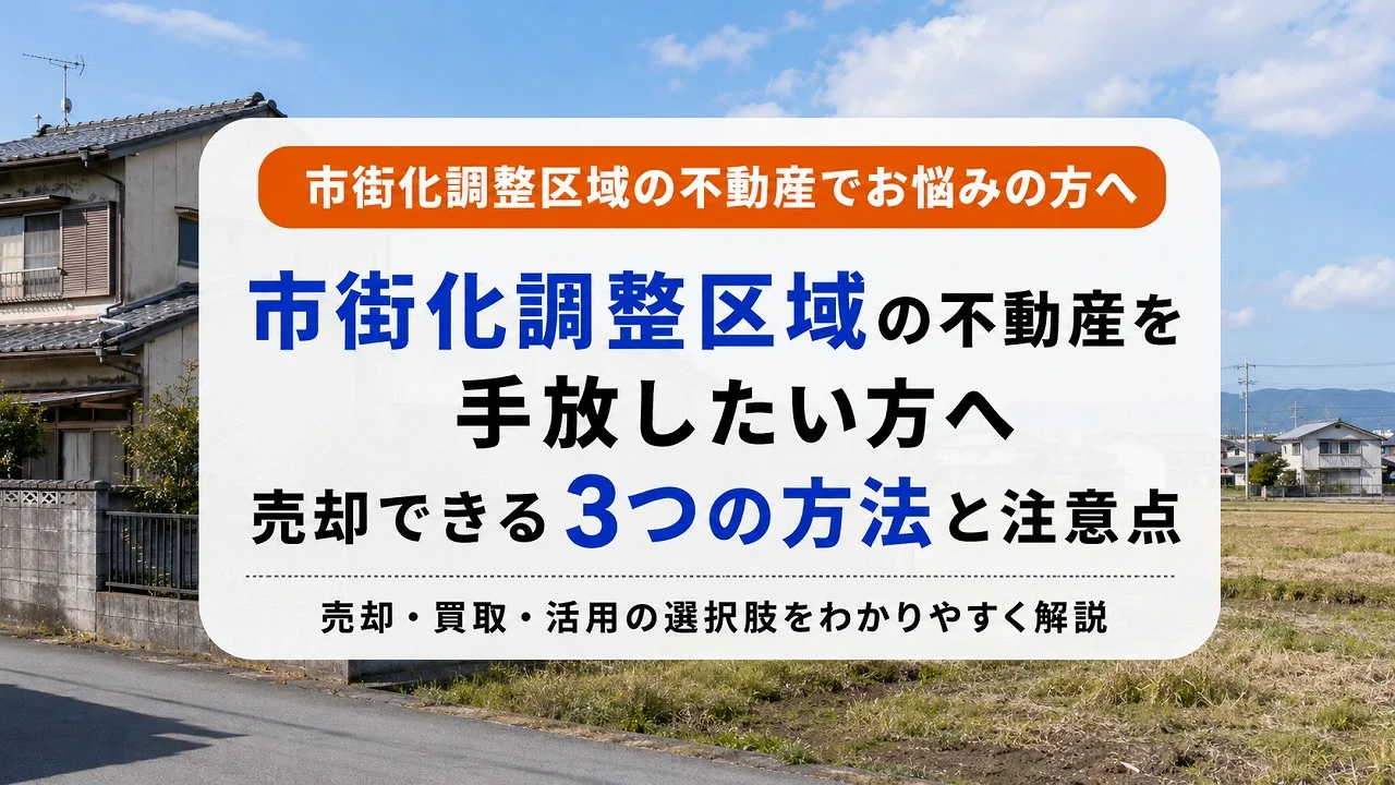 市街化調整区域の不動産を手放したい方へ|売却できる3つの方法と注意点