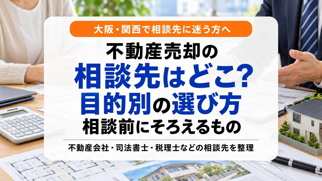 不動産売却の相談先はどこ?目的別の選び方と、相談前にそろえるもの【大阪・関西】