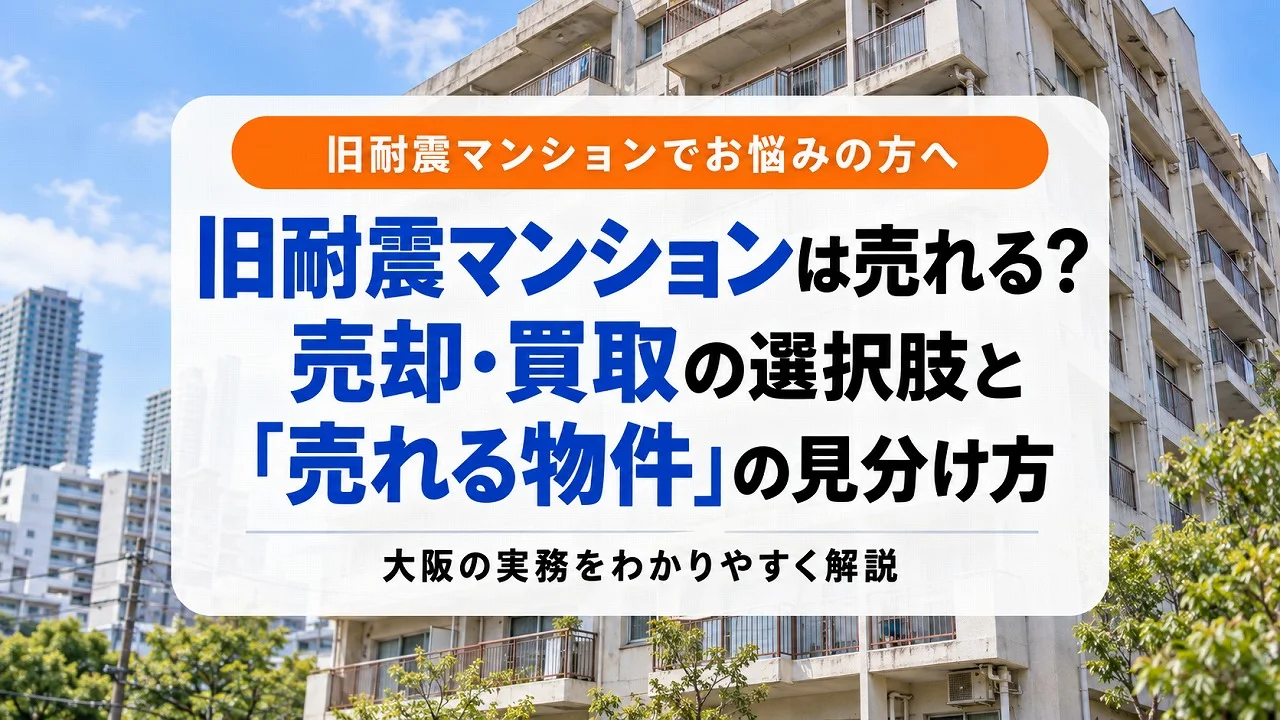 旧耐震マンションは売れる?売却・買取の選択肢と「売れる物件」の見分け方|大阪の実務