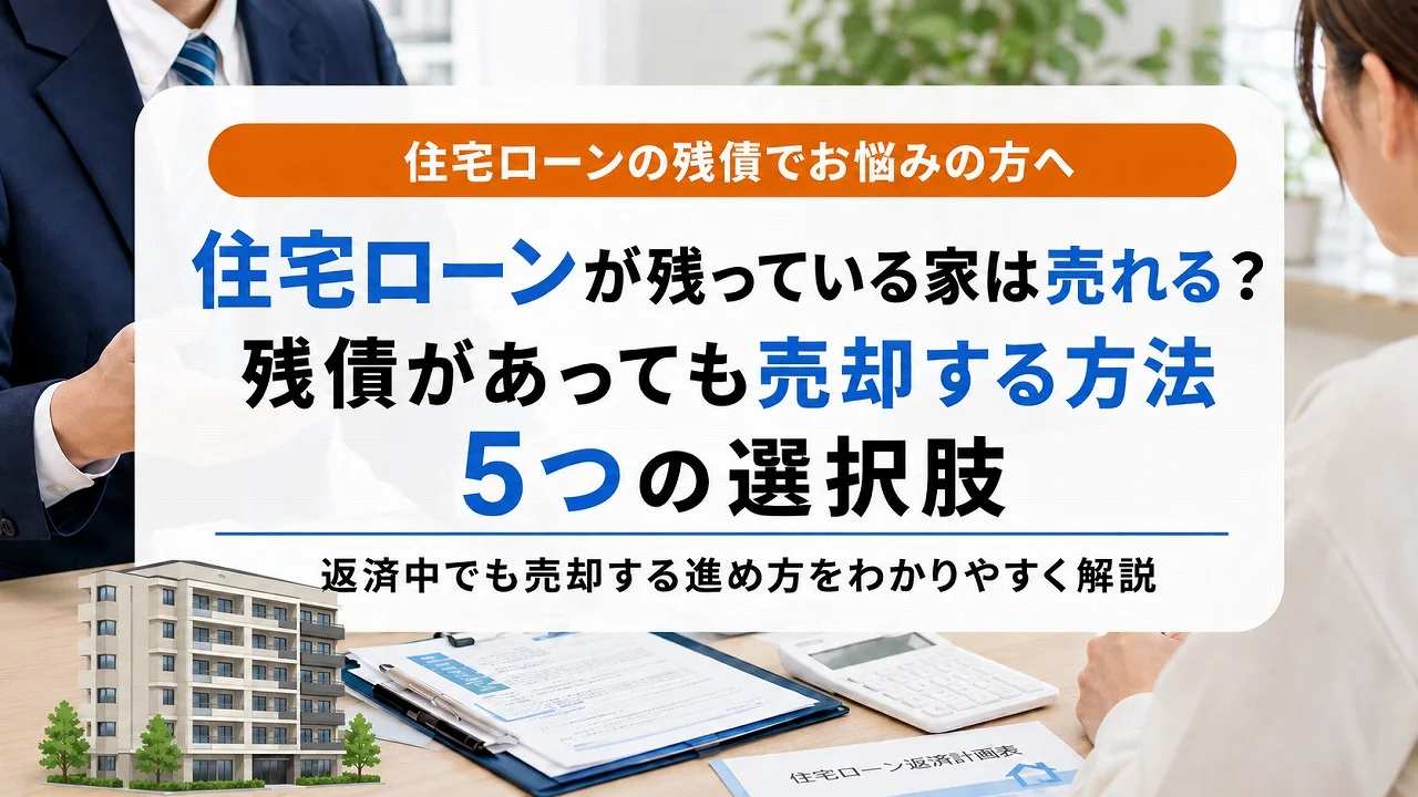 住宅ローンが残っている家は売れる?残債があっても売却する方法と5つの選択肢