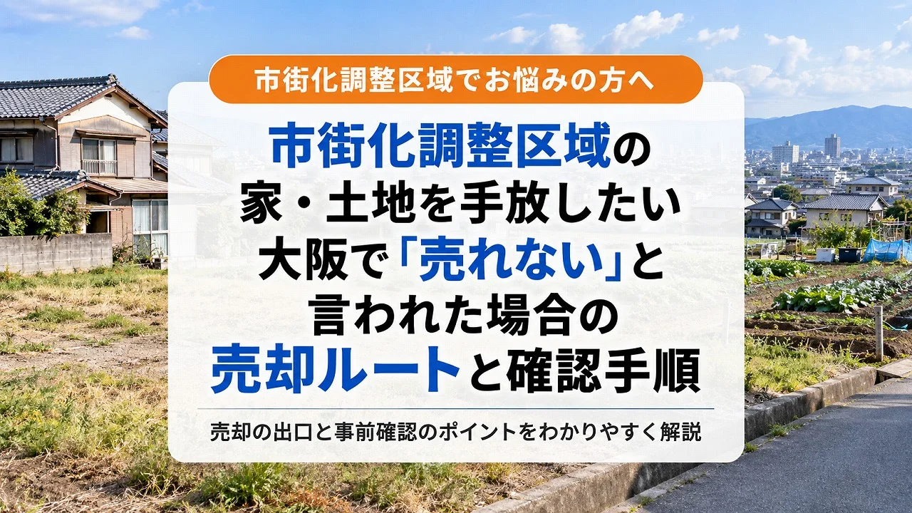 市街化調整区域の家・土地を手放したい|大阪で「売れない」と言われた場合の売却ルートと確認手順
