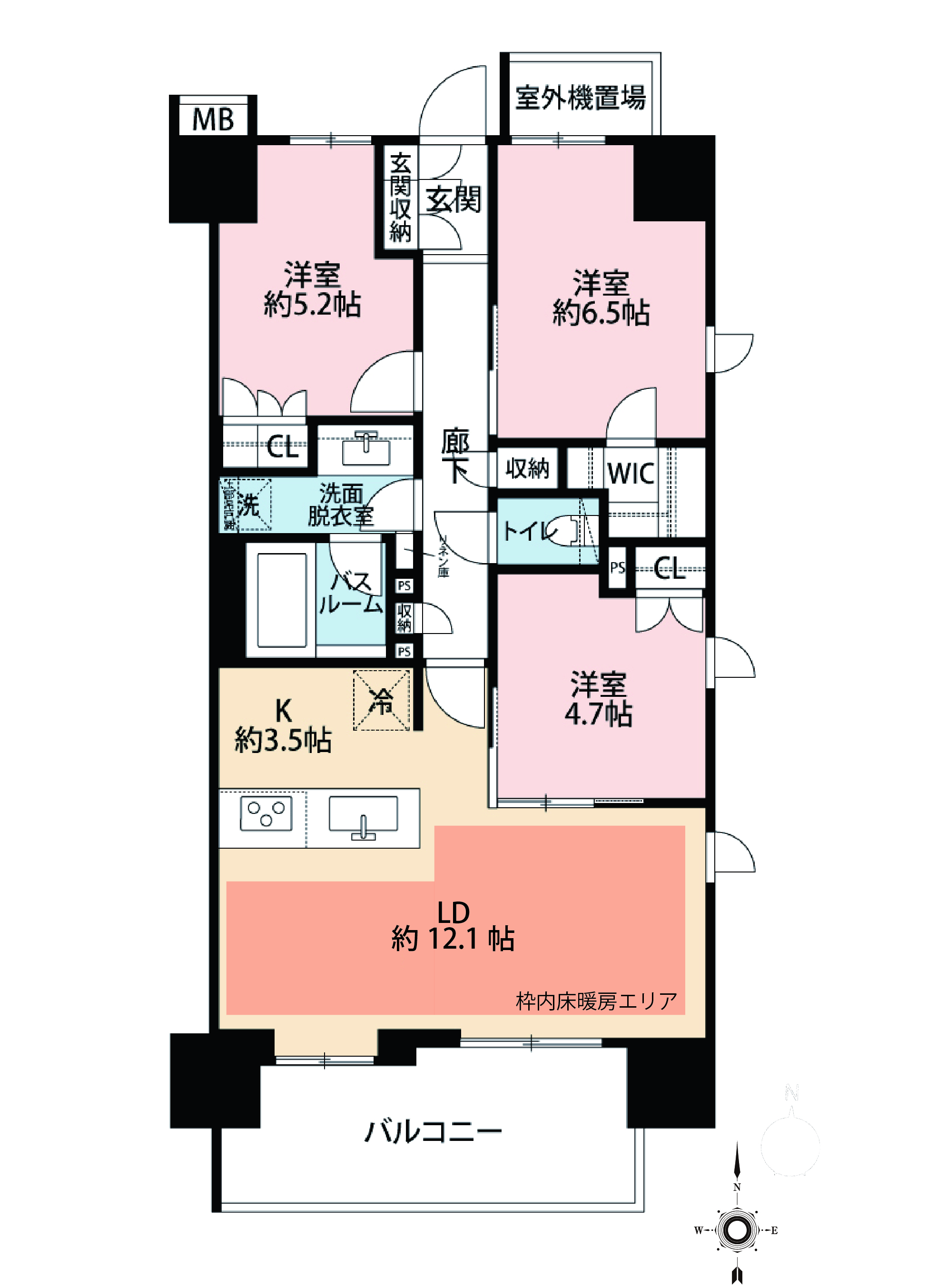 アトラス和歌山汀公園　4階部分角住戸